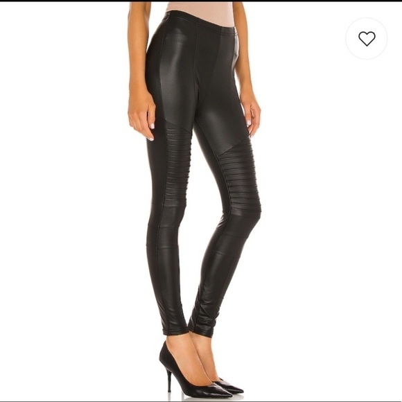 NWT Revolve/Plush Faux Leather Liquid High Rise Skinny Moto Leggings Black M - Picture 4 of 8